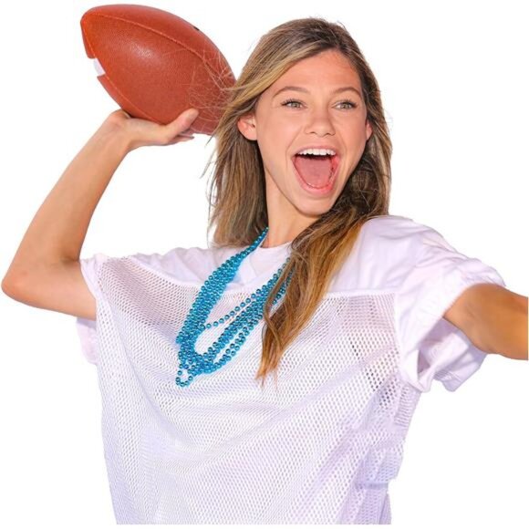 Turquoise Blue Mardi Gras Beads -33 inch,7mm,72 Necklaces,6 Dozen Party Supplies - Picture 7 of 8